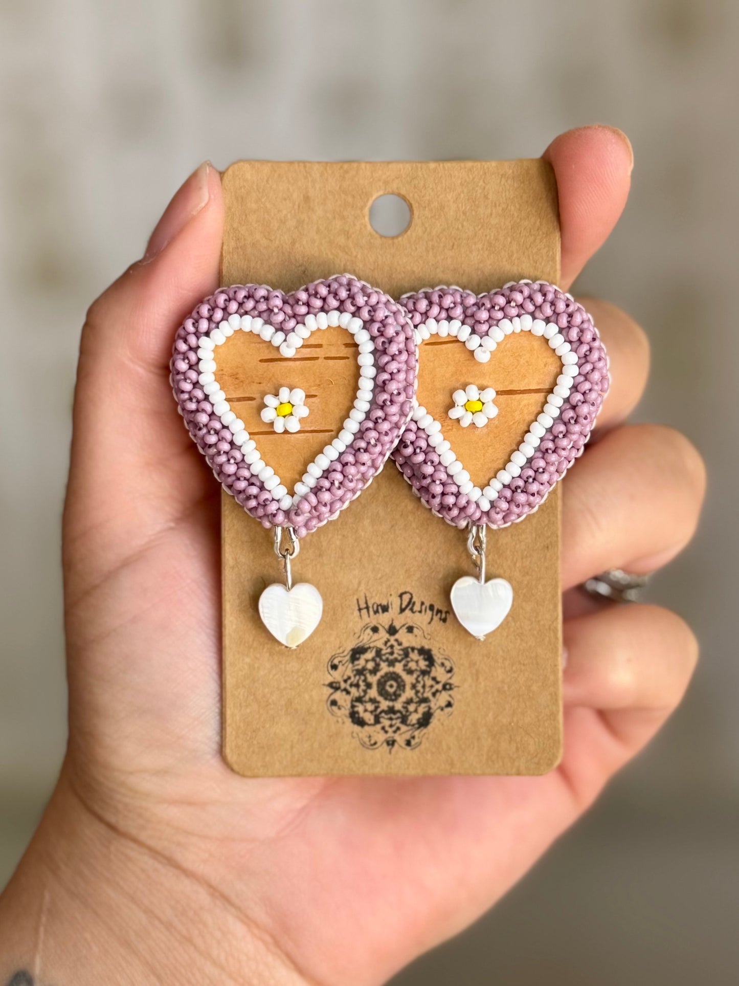 Birch Bark with Pearl Hearts