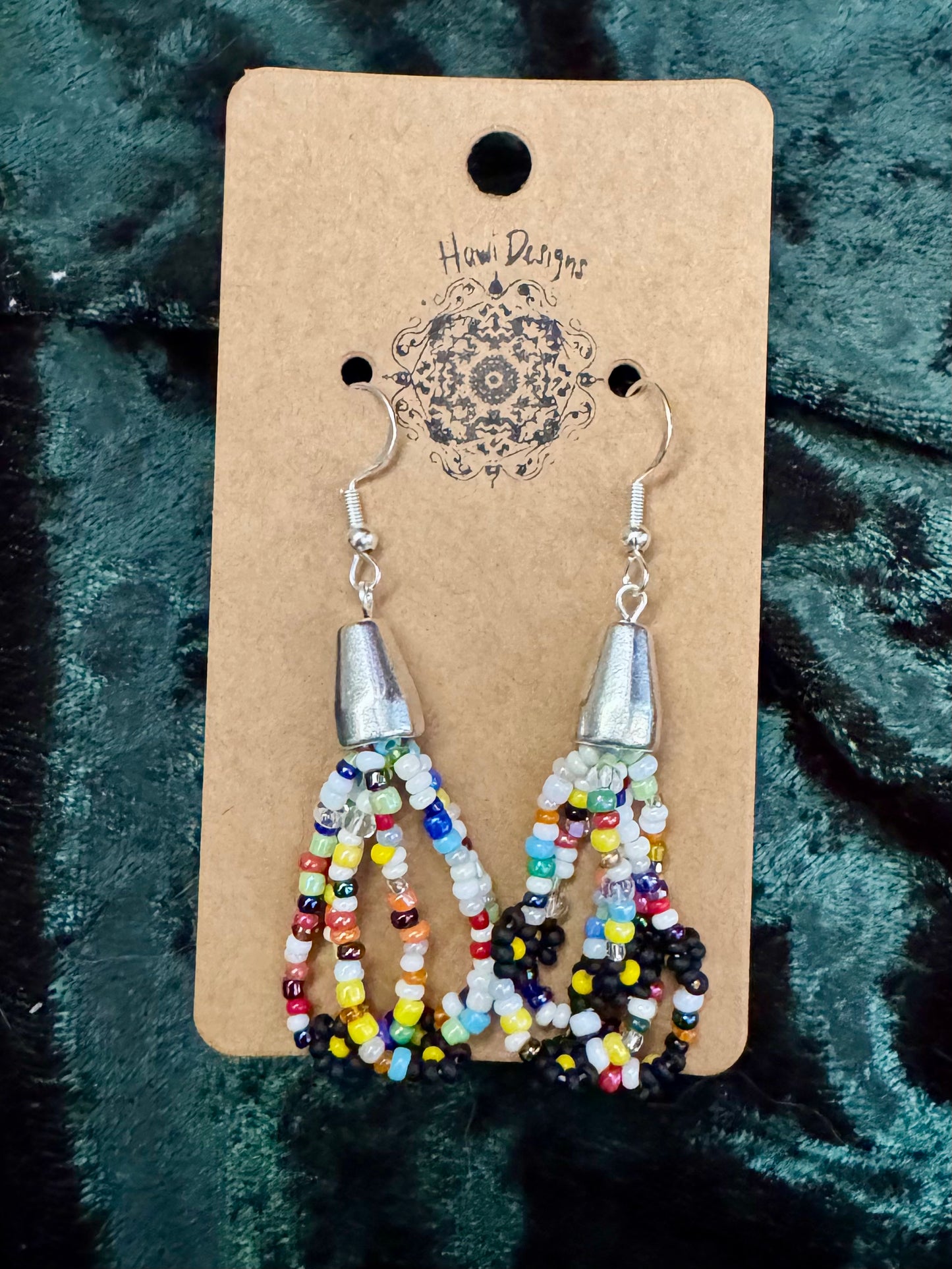Black & Yellow Daisy - Bead Soup Earrings