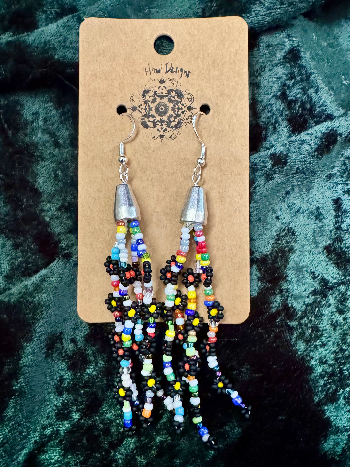 Black Daisies - Bead Soup Earrings