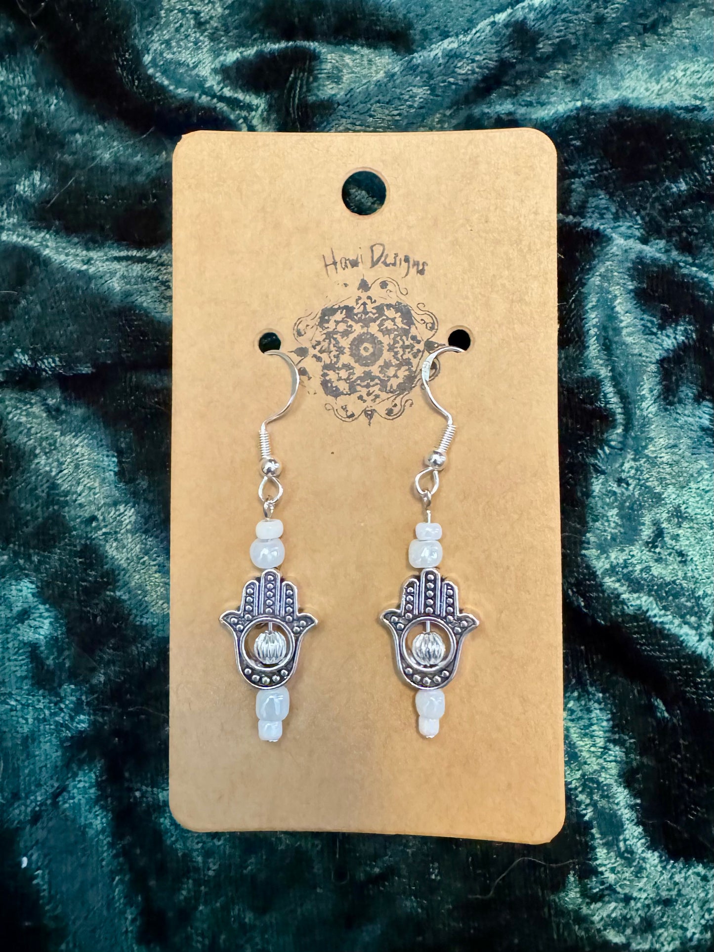 Silver Hamsa Earrings