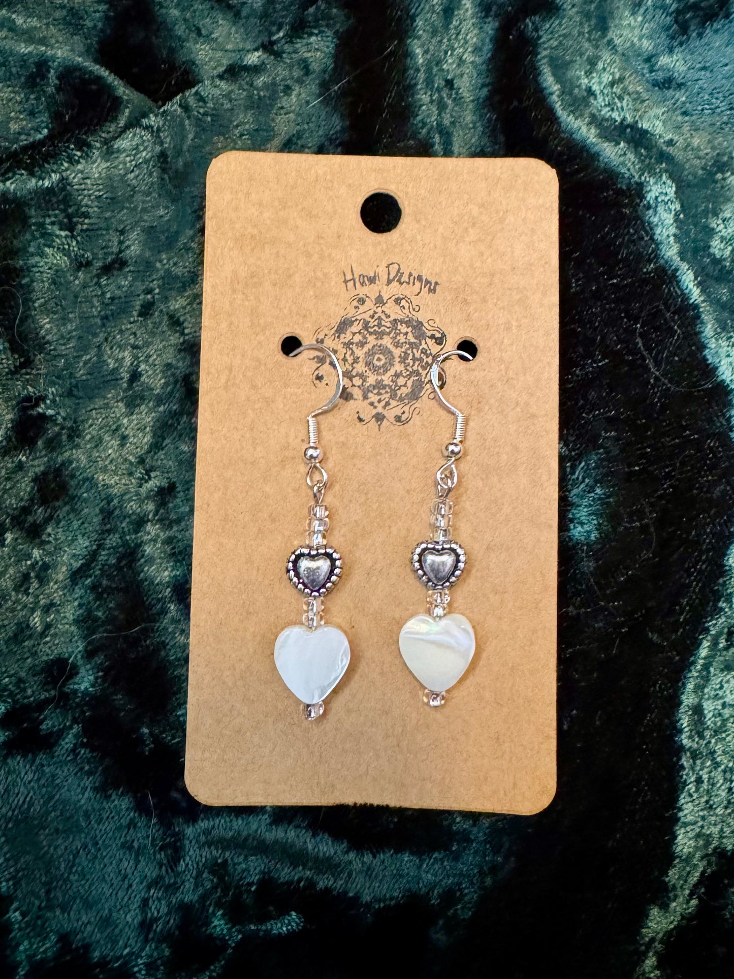 Mother of Pearl Heart Earrings